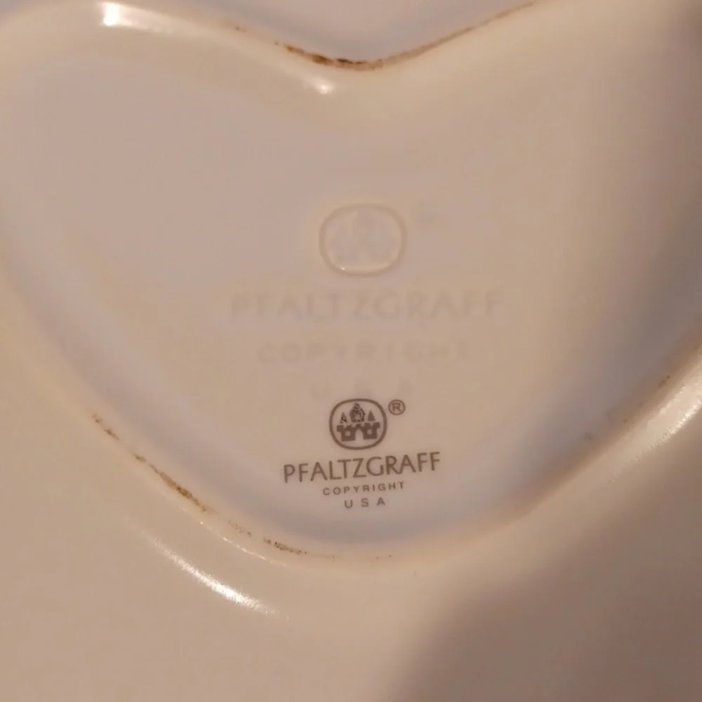 Heart-Shaped Floral Baking Dish Pfaltzgraff Oven And Microwave Safe⁰